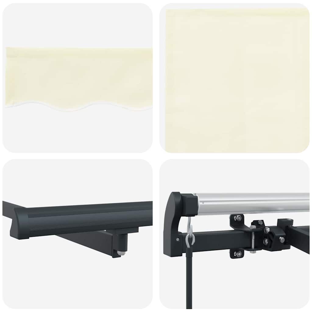 Behúzható napellenző Krém 400 x 200 cm Pamut és Alumínium