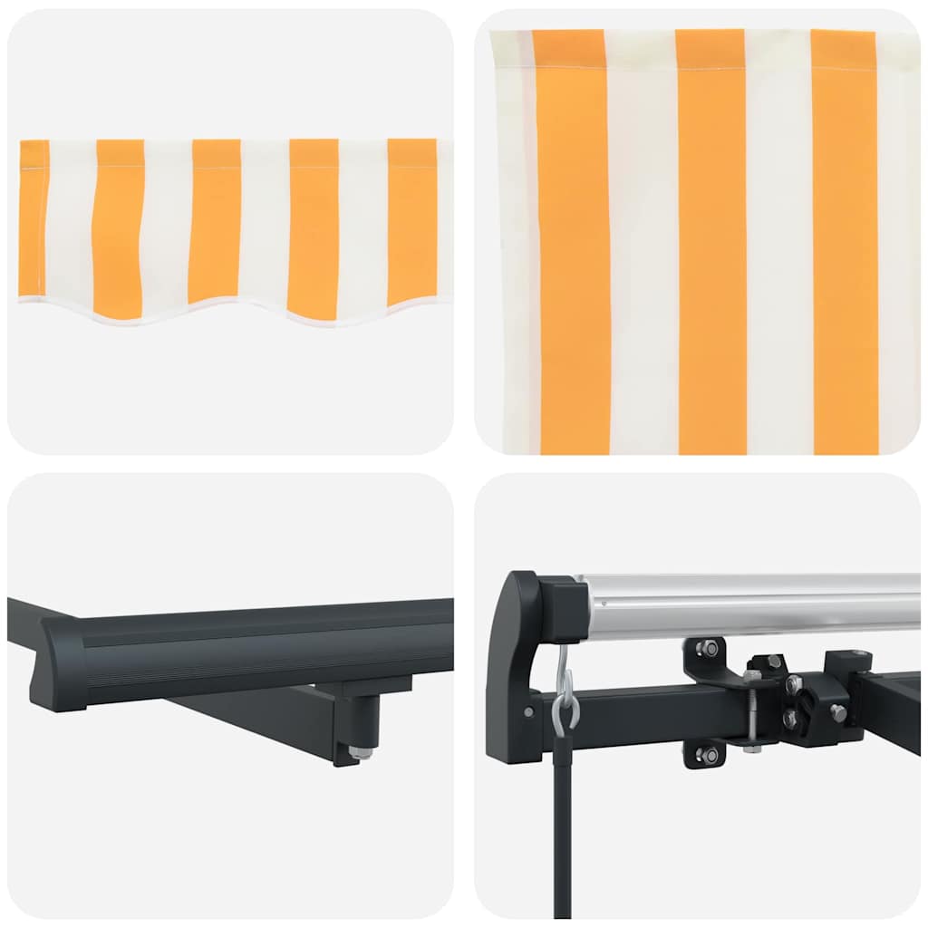 Behúzható napellenző Sárga és Fehér 400 x 200 cm