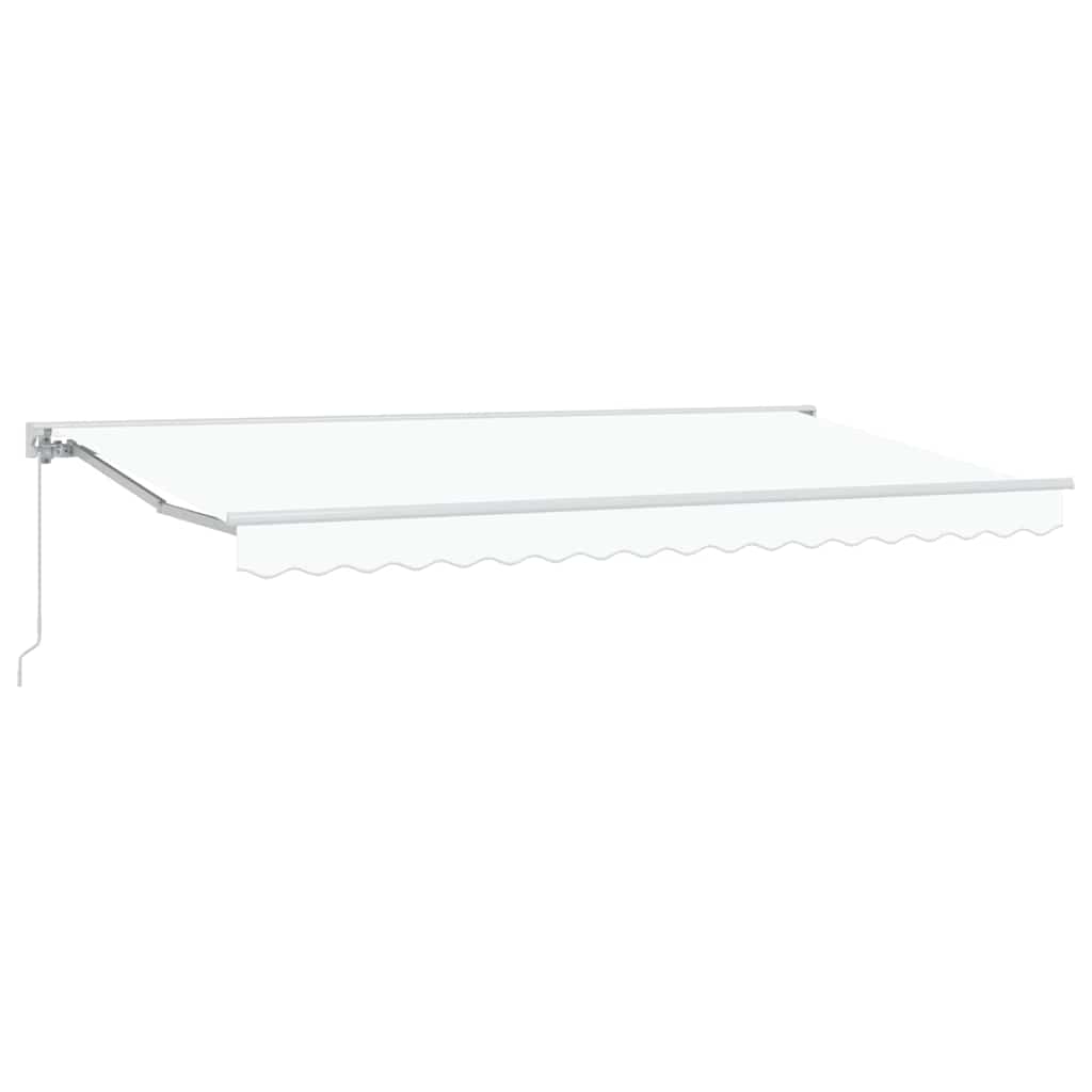 Behúzható napellenző Fehér 400 x 200 cm Poliészter és fém