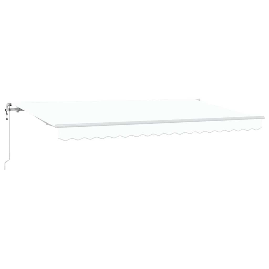 Behúzható napellenző Fehér 400 x 200 cm Pamut és Alumínium