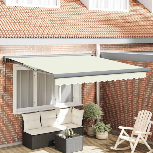 Behúzható napellenző Krém 300 x 250 cm Szövet, Fém