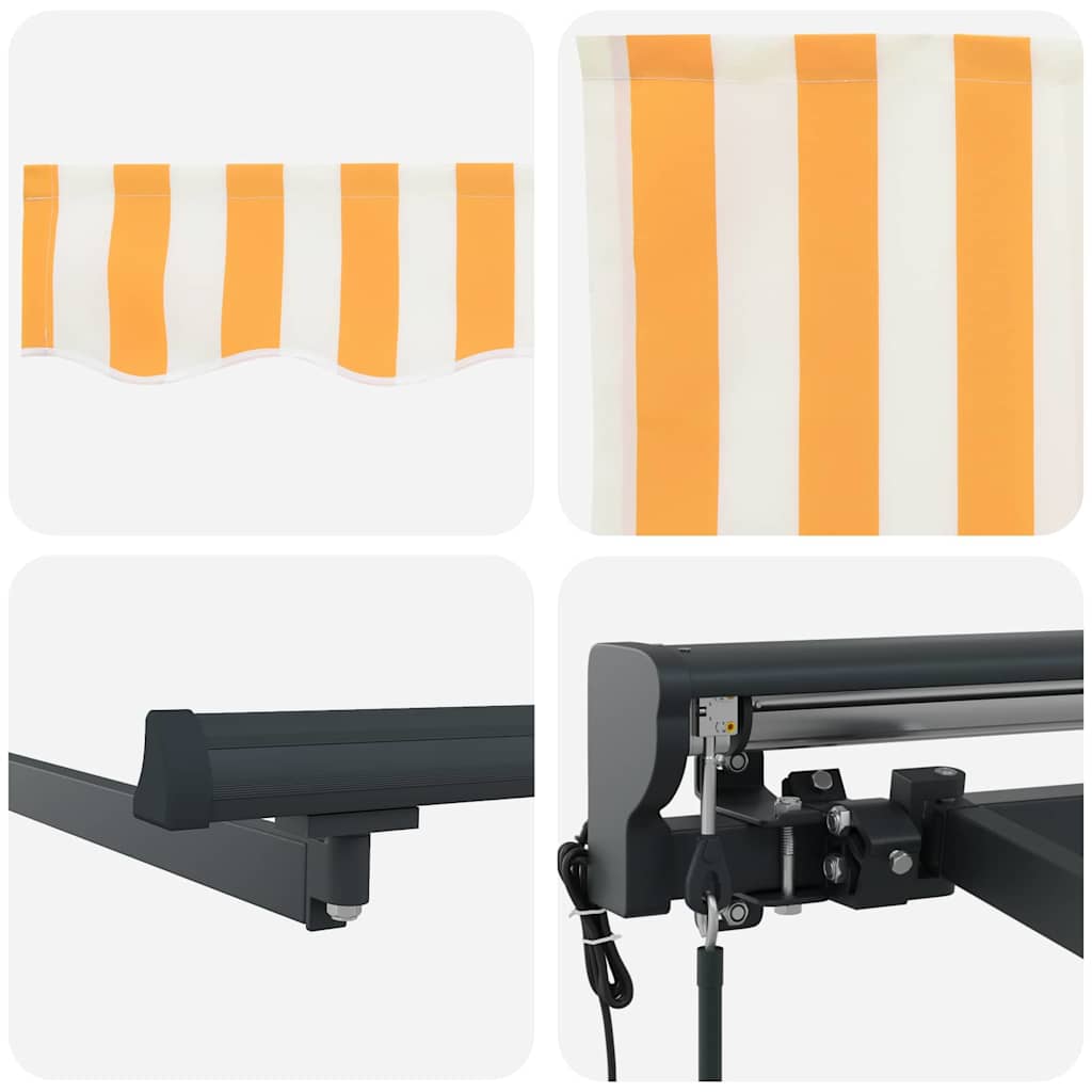 Behúzható napellenző Sárga és Fehér 300 x 250 cm