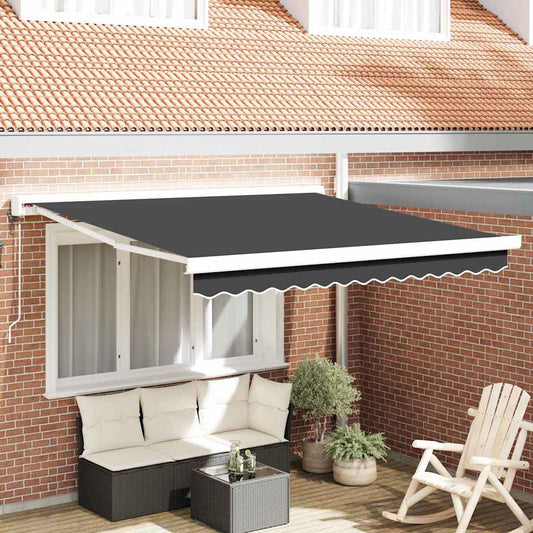 Behúzható napellenző Antracit 300 x 250 cm Szövet, Fém