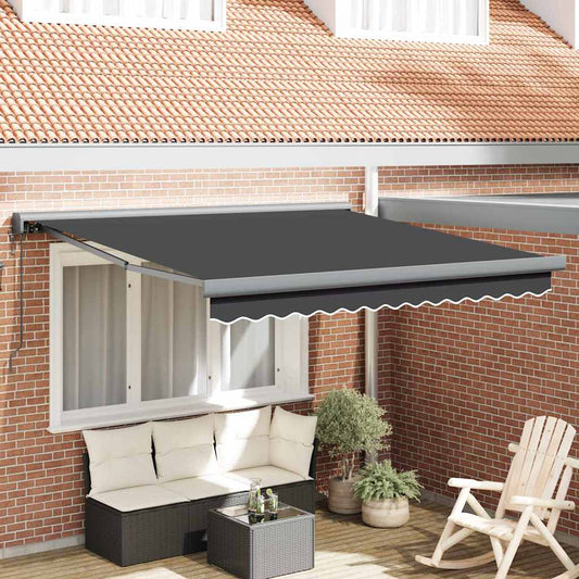 Behúzható napellenző Antracit 300 x 250 cm Szövet, Fém