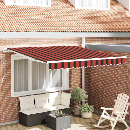 Behúzható napellenző Csíkos Narancs és Barna 300 x 250 cm