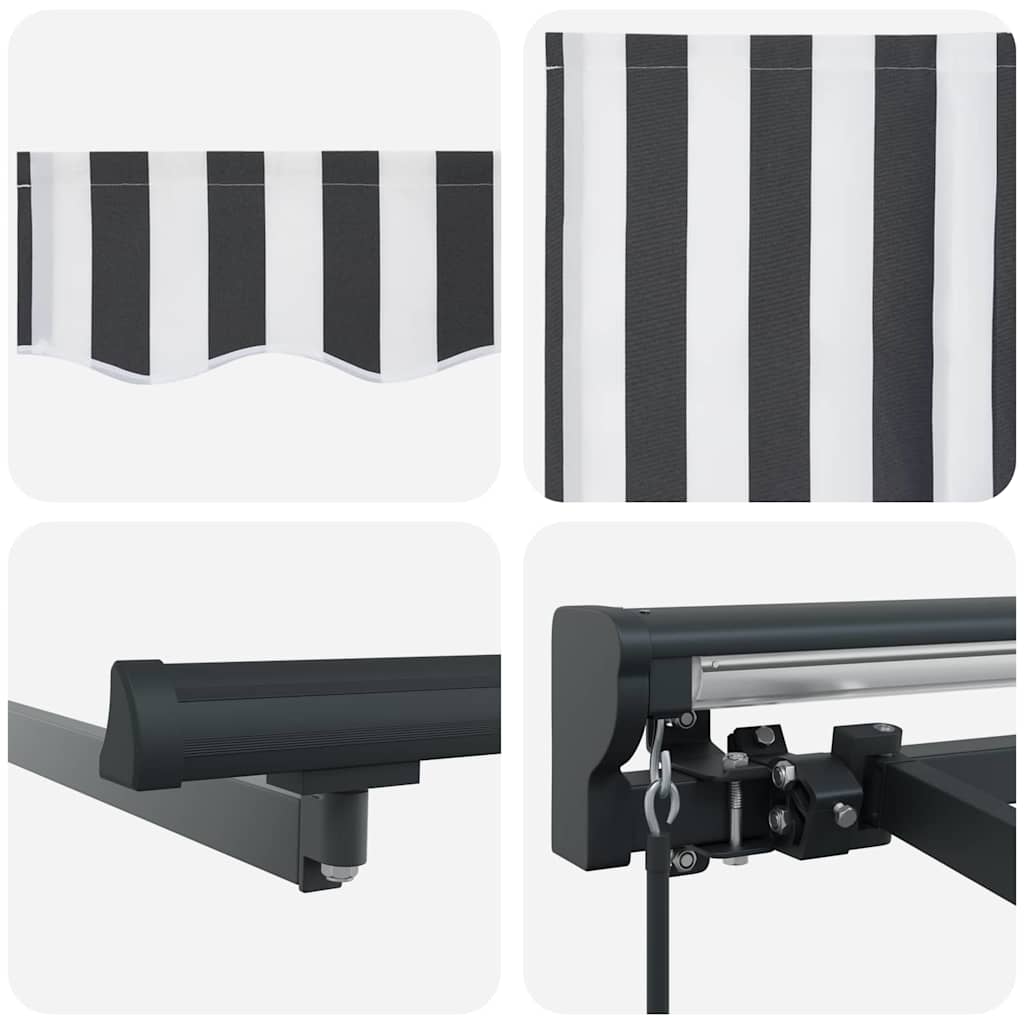 Behúzható napellenző Antracit és Fehér 300 x 250 cm