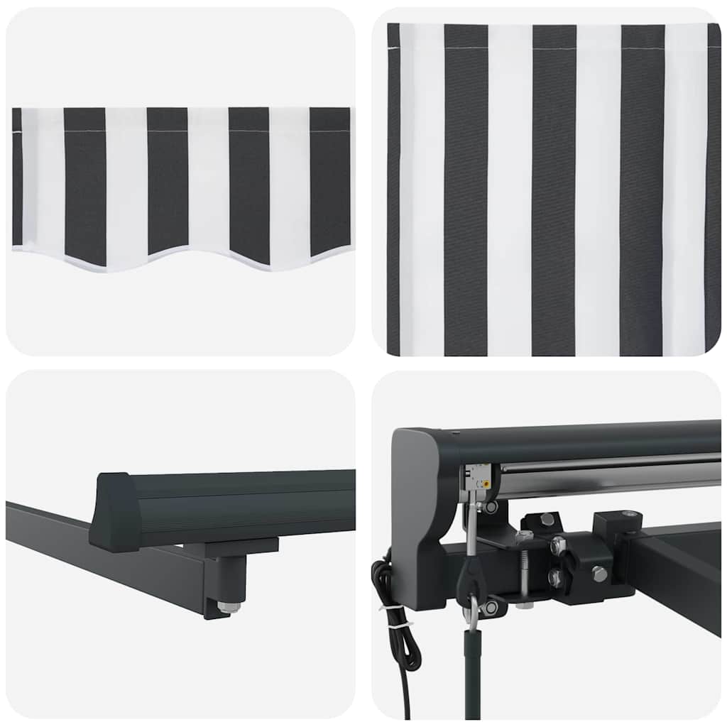 Behúzható napellenző Antracit és Fehér 300 x 250 cm
