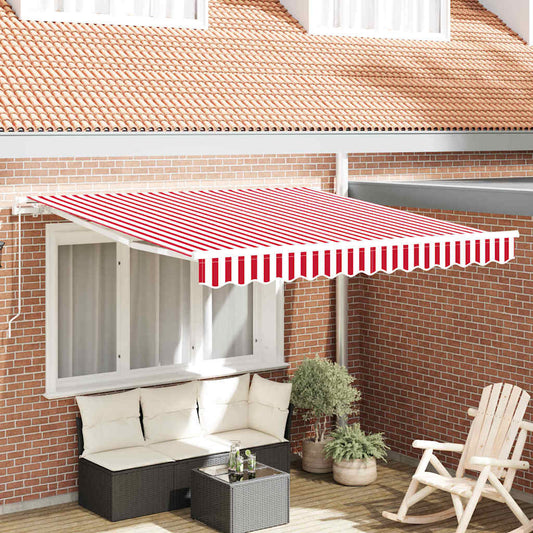 Behúzható napellenző Csíkos Piros és Fehér 300 x 250 cm