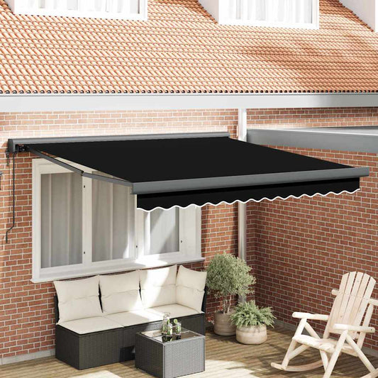 Behúzható napellenző Fekete 300 x 250 cm Szövet, Fém