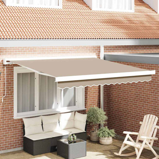 Behúzható napellenző Bézs 300 x 250 cm Szövet és Fém
