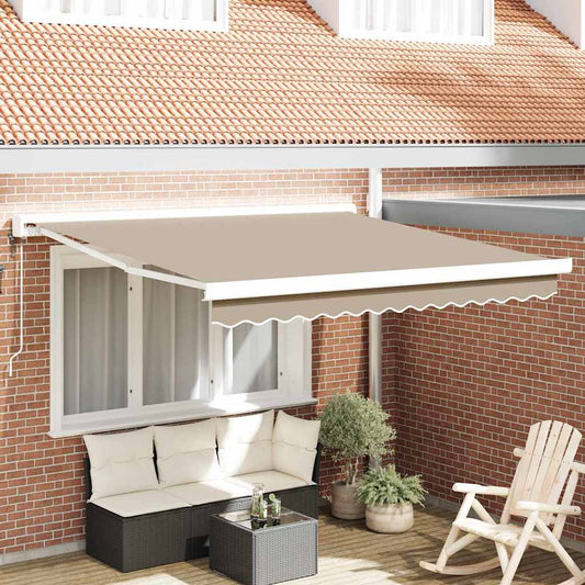 Behúzható napellenző Bézs 300 x 250 cm Szövet, Fém