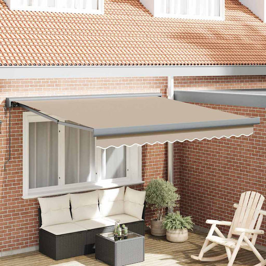 Behúzható napellenző Bézs 300 x 250 cm Szövet, Fém