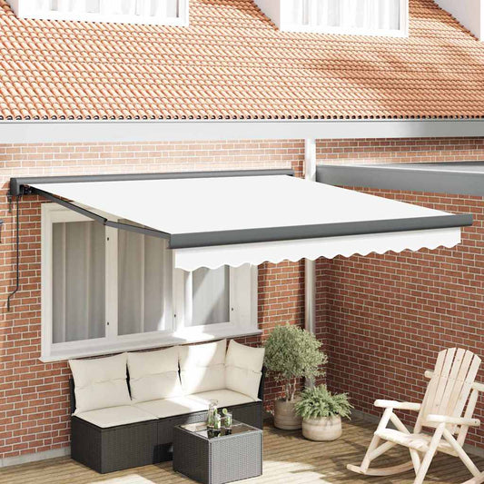 Behúzható napellenző Fehér 300 x 250 cm Szövet, Fém
