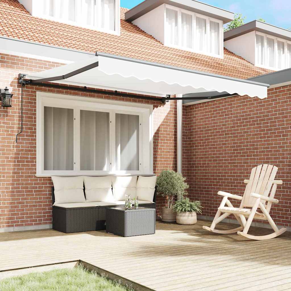 Behúzható napellenző Fehér 300 x 250 cm Poliészter és fém