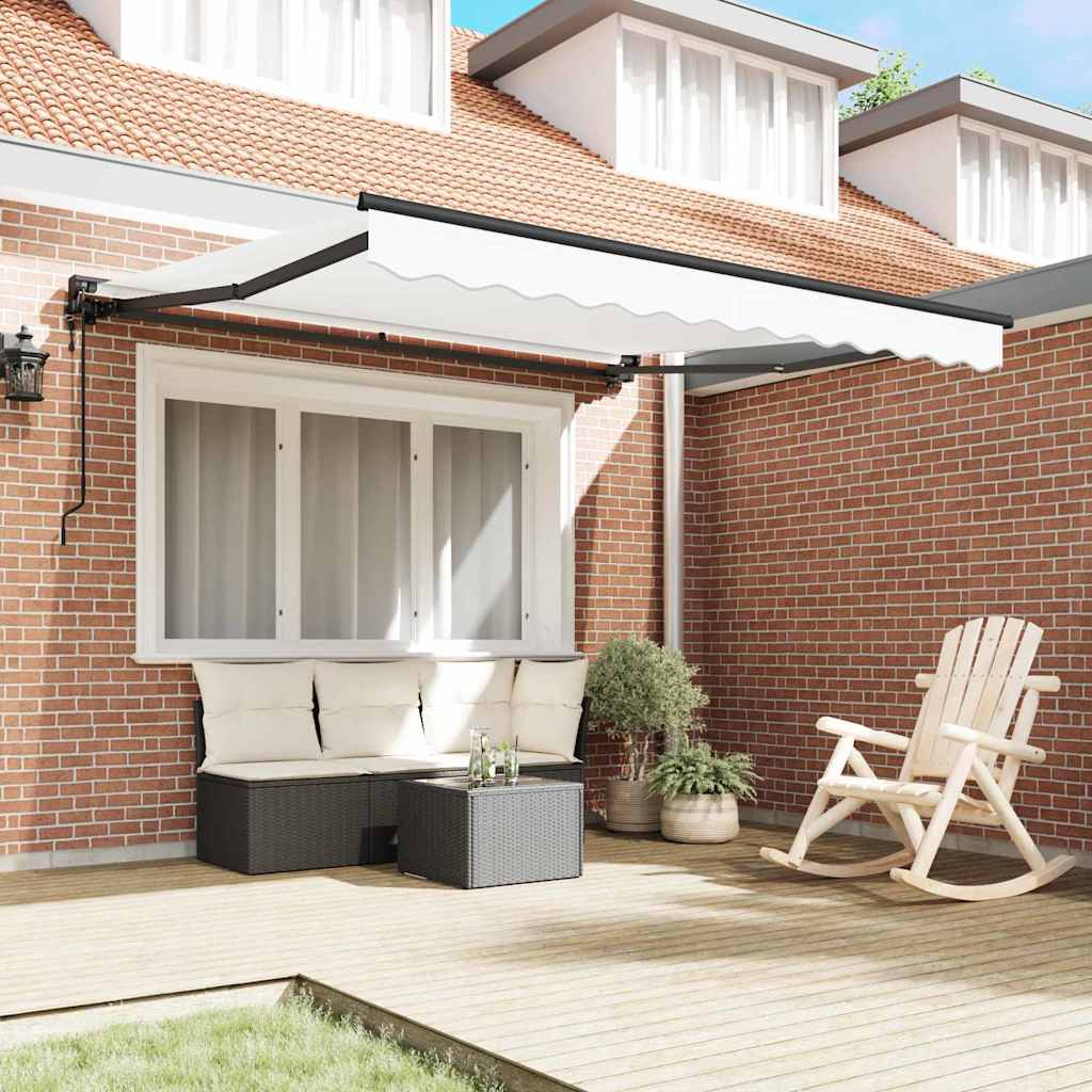 Behúzható napellenző Fehér 300 x 250 cm Poliészter és fém