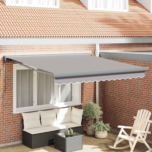 Behúzható napellenző Világosszürke 300 x 250 cm Szövet, Fém