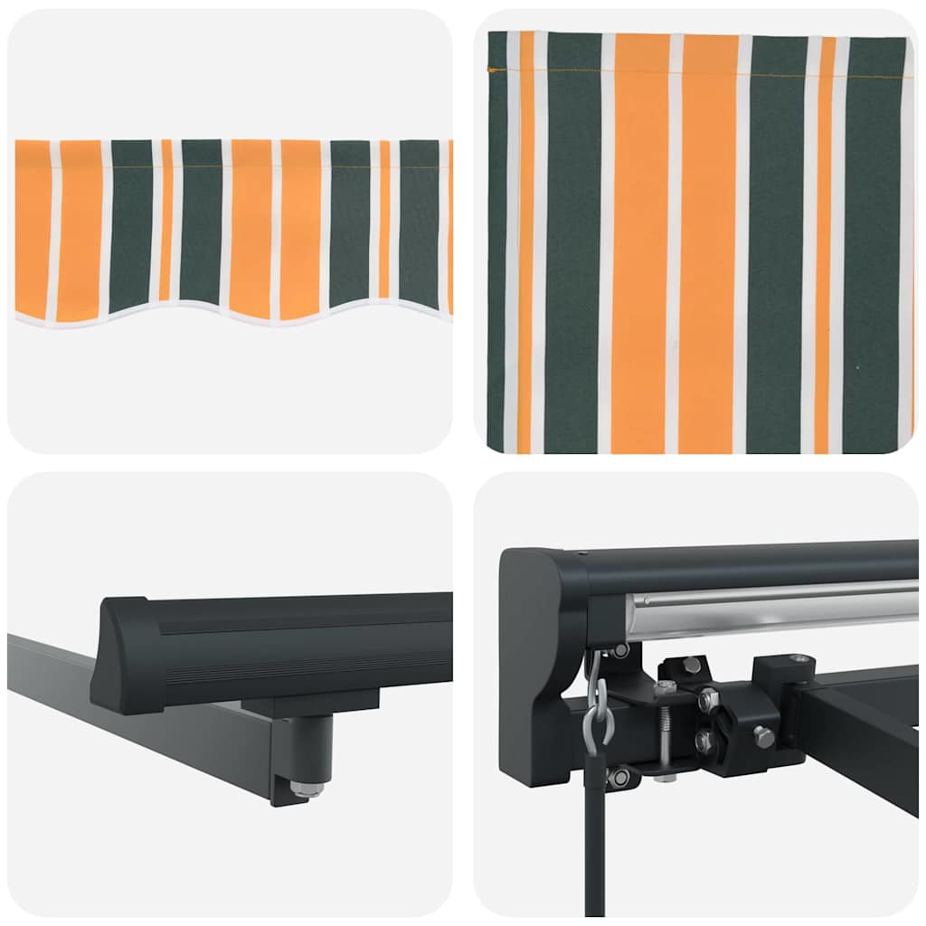 Behúzható napellenző Zöld és Sárga 300 x 250 cm