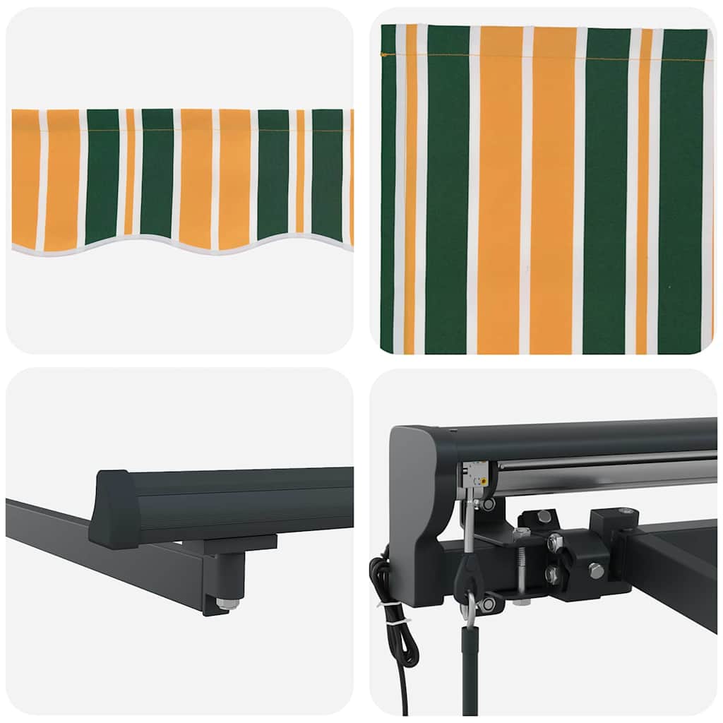 Behúzható napellenző Zöld és Sárga 300 x 250 cm