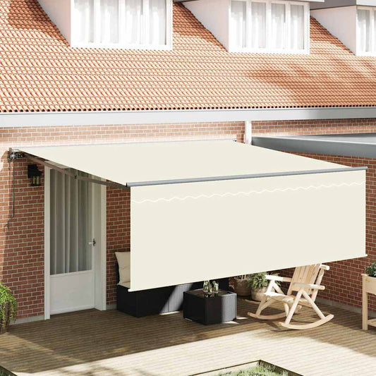 Behúzható napellenző Krém 350 x 250 cm Szövet, Fém