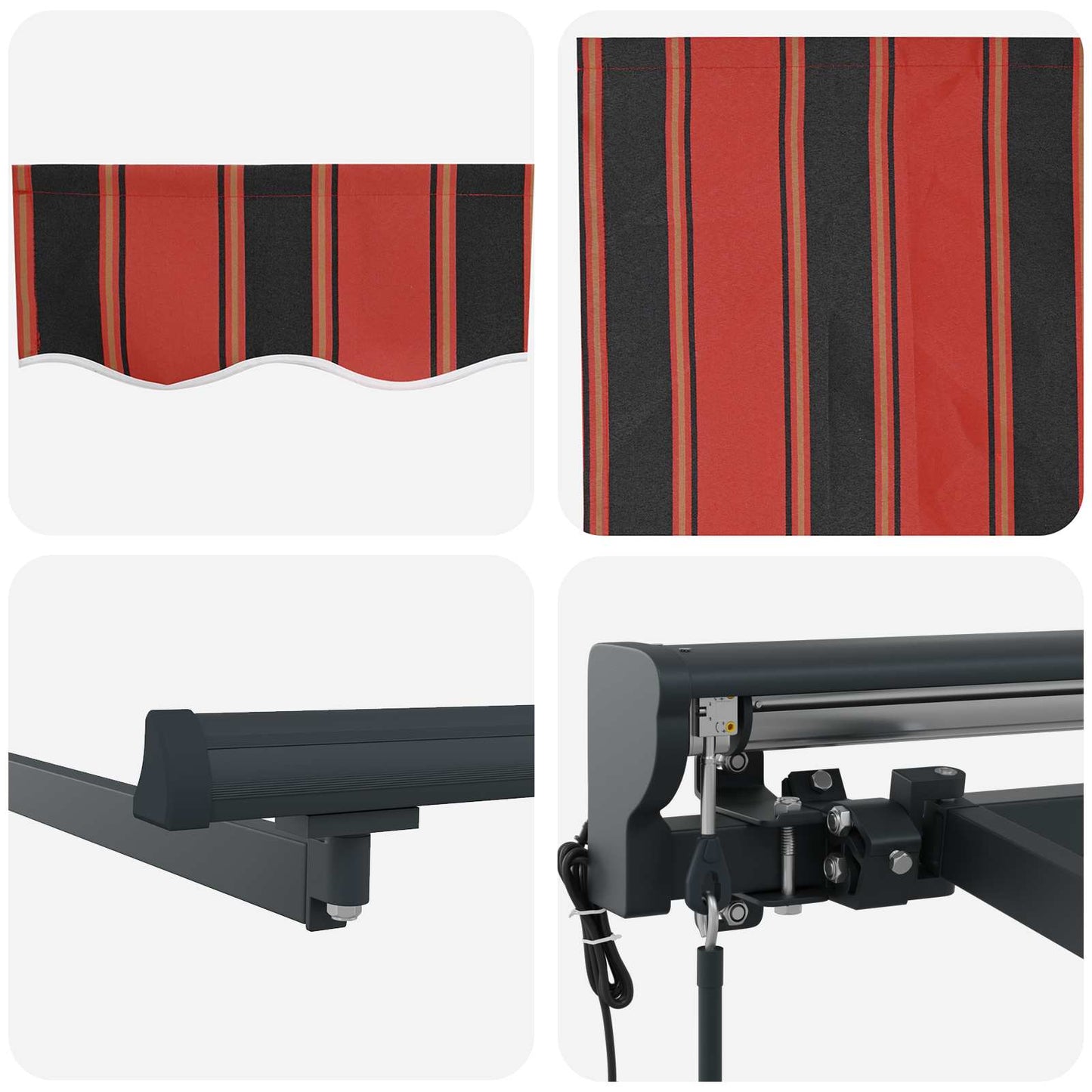 Behúzható napellenző Narancs és Fekete 350 x 250 cm