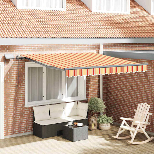 Behúzható napellenző sárga és narancssárga 350 x 250 cm szövet