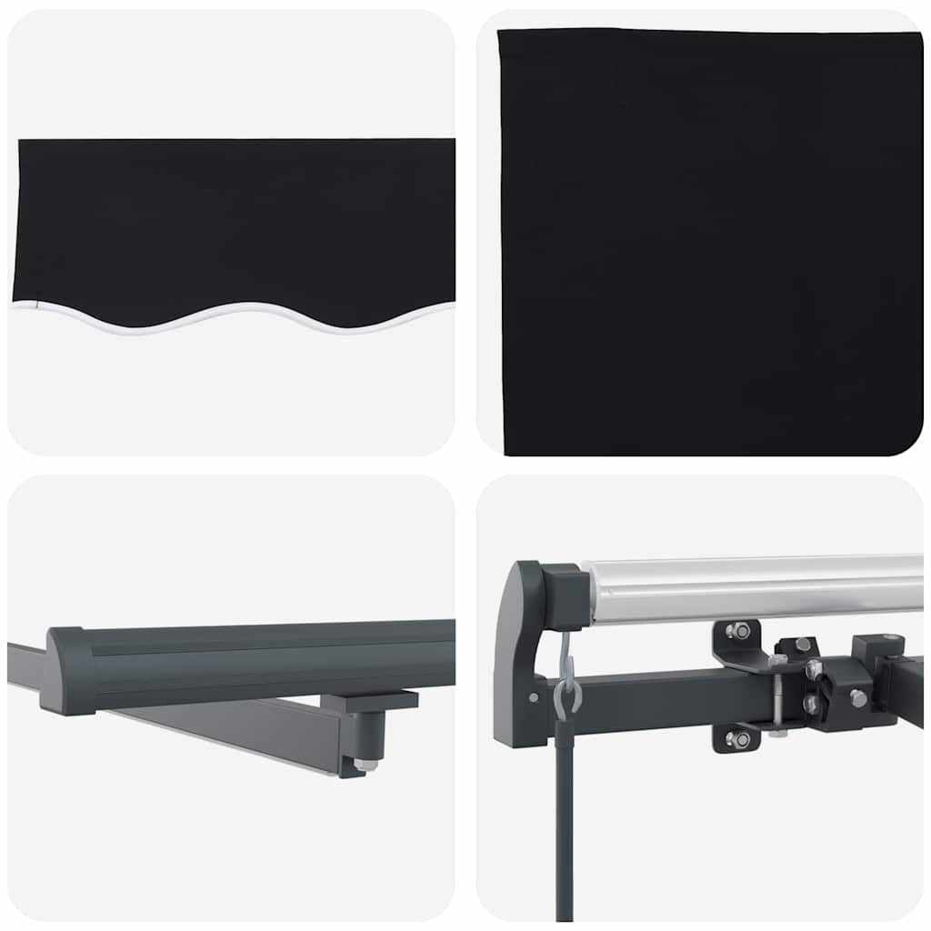 Behúzható napellenző Fekete 350 x 250 cm szövet