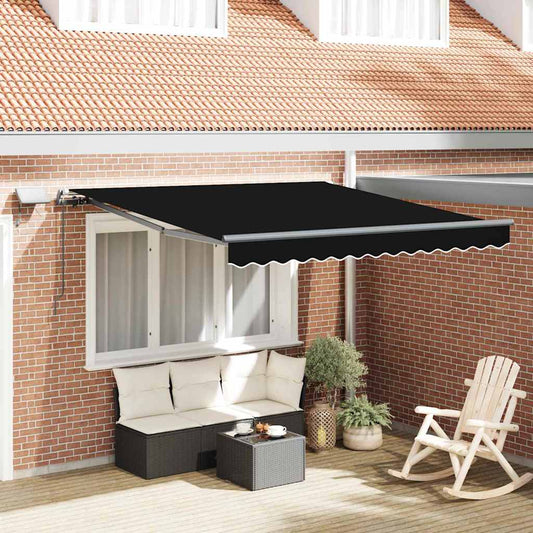 Behúzható napellenző Fekete 350 x 250 cm szövet