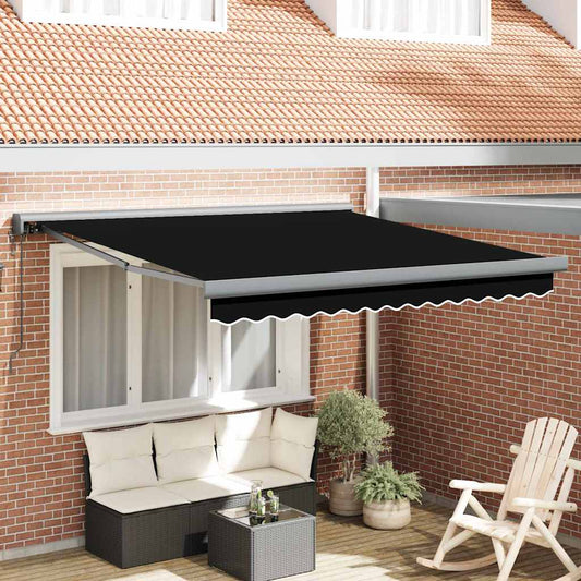Behúzható napellenző Fekete 350 x 250 cm Szövet, Fém