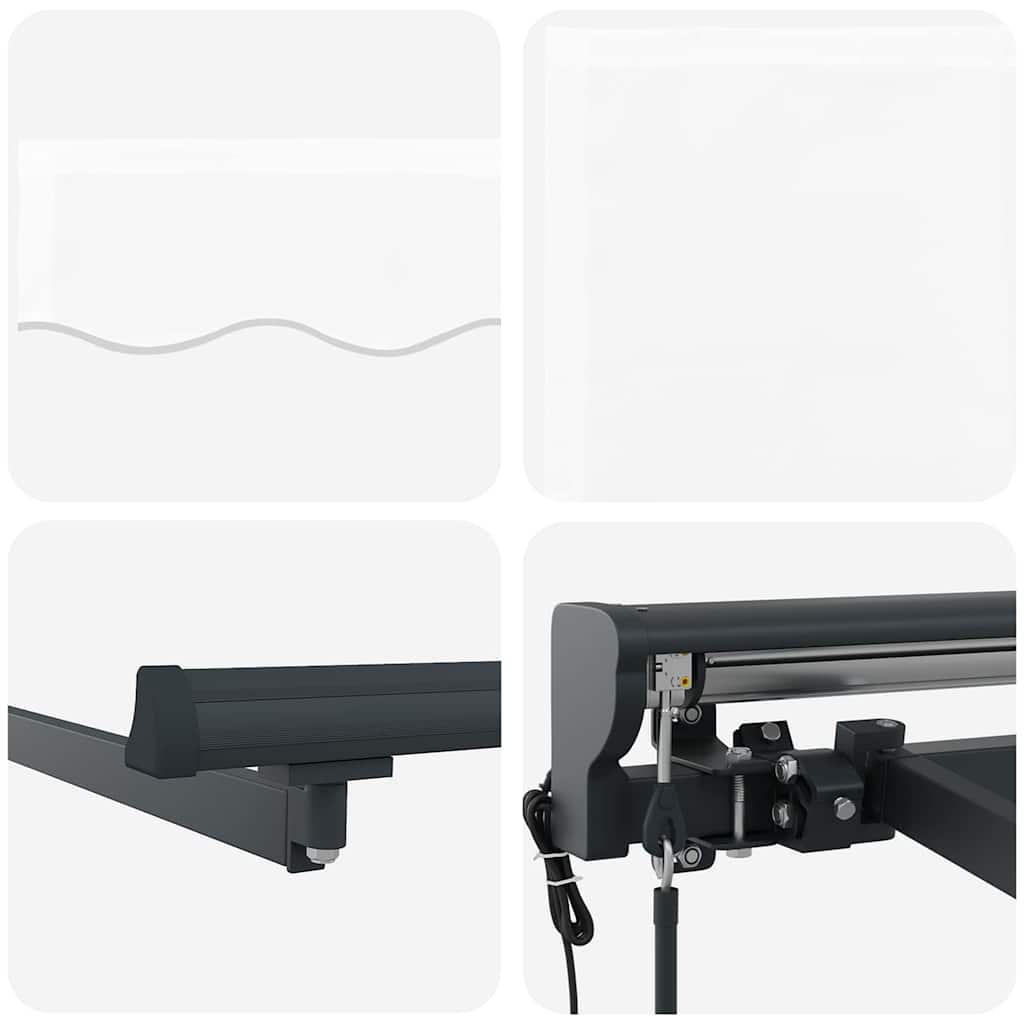 Behúzható napellenző Fehér 350 x 250 cm Poliészter és fém