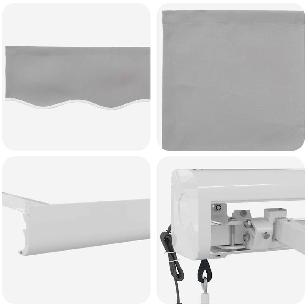 Behúzható napellenző Világosszürke 350 x 250 cm Szövet, Fém