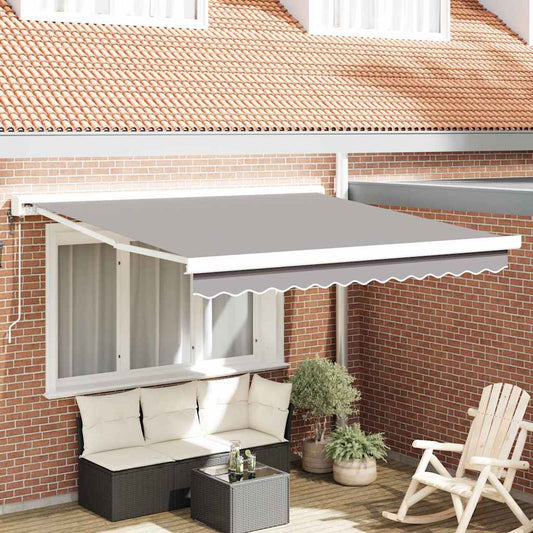 Behúzható napellenző Világosszürke 350 x 250 cm Szövet, Fém