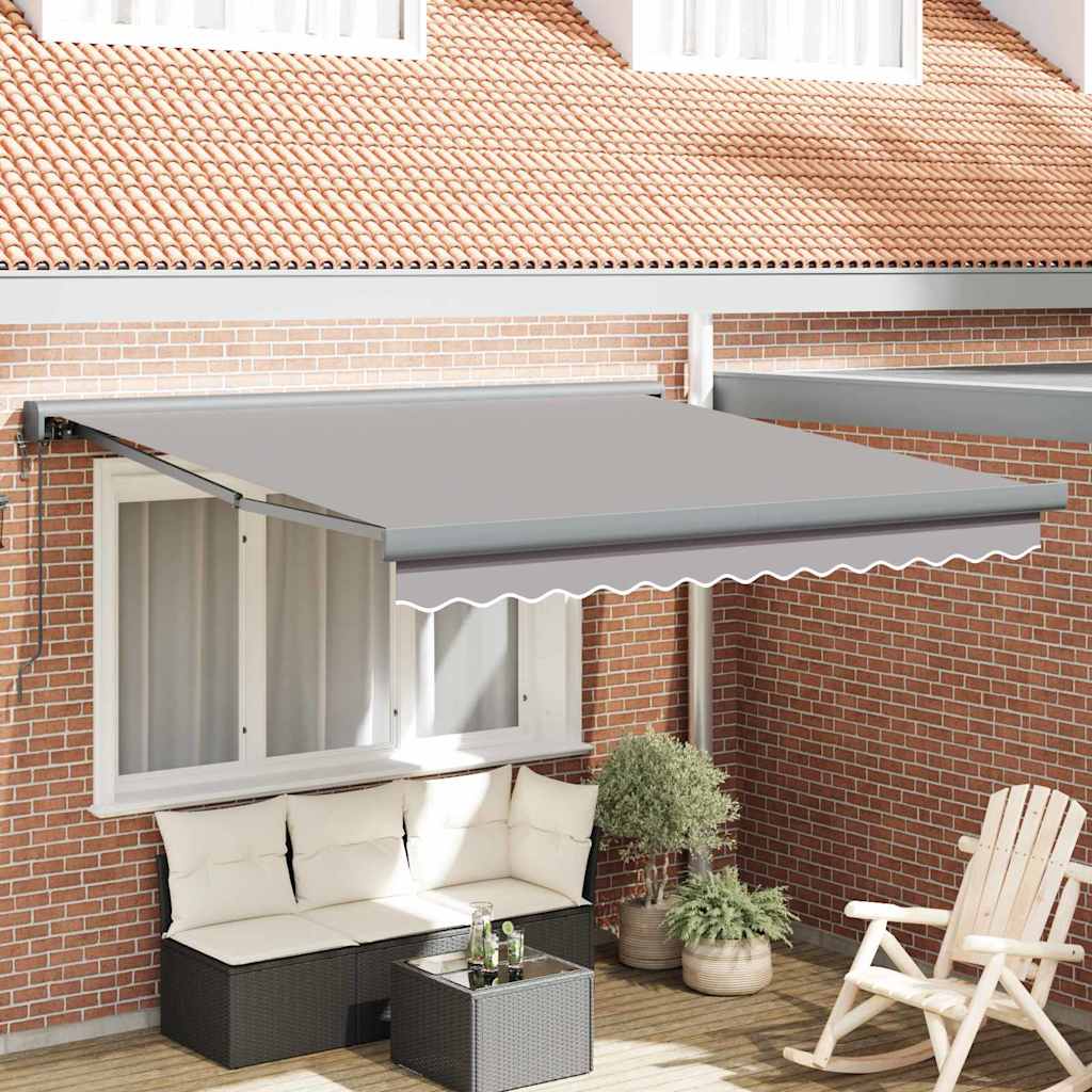 Behúzható napellenző Világosszürke 350 x 250 cm Szövet, Fém
