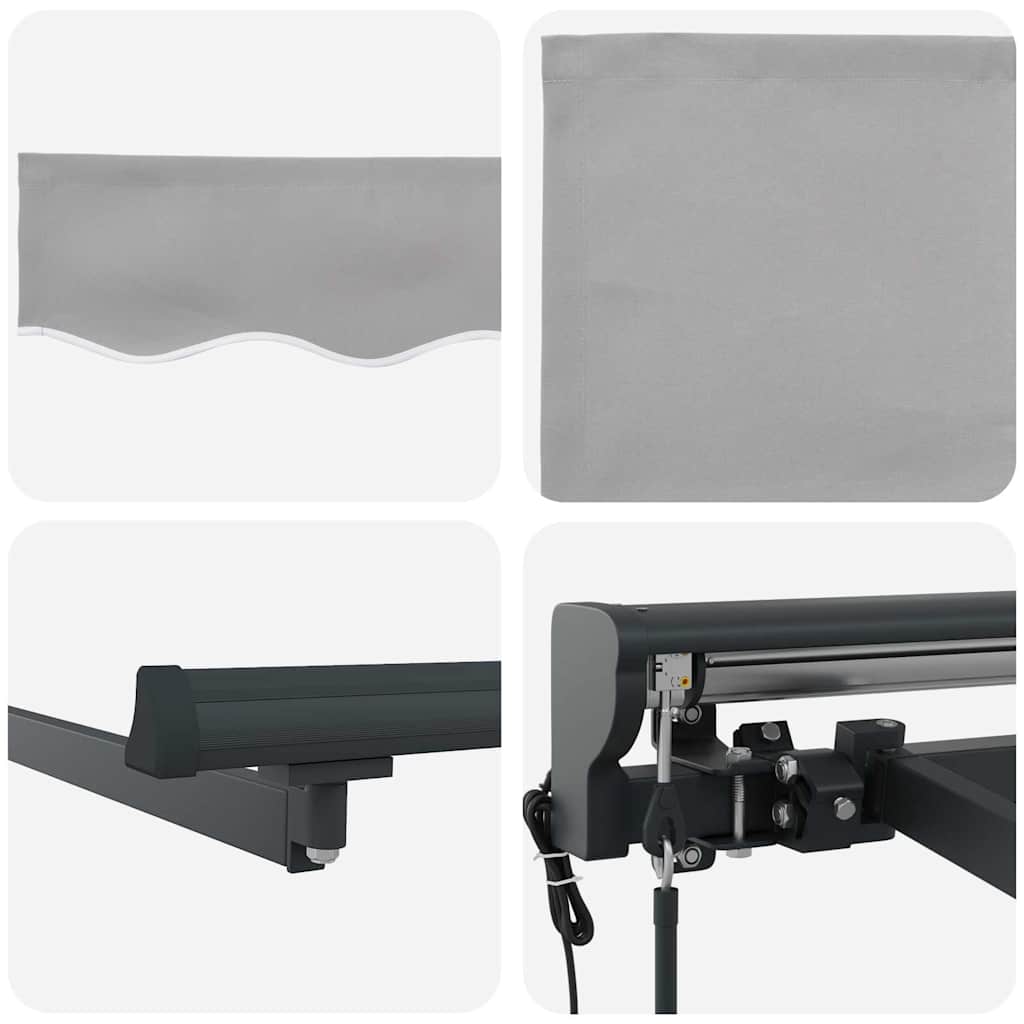 Behúzható napellenző Világosszürke 350 x 250 cm