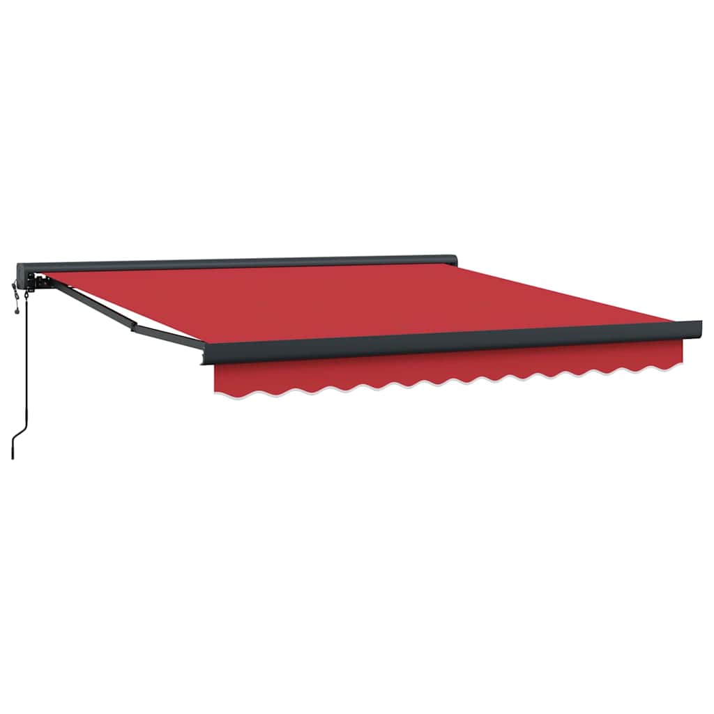 Behúzható napellenző Piros 350 x 250 cm Szövet, Fém