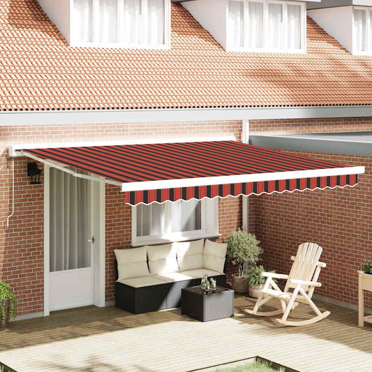 Behúzható napellenző Narancs és Barna 400 ×300 cm Szövet és Fém