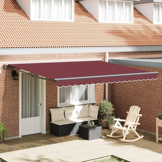 Elektromos Félautomata Napernyő Burgundi Vörös 400x300 cm