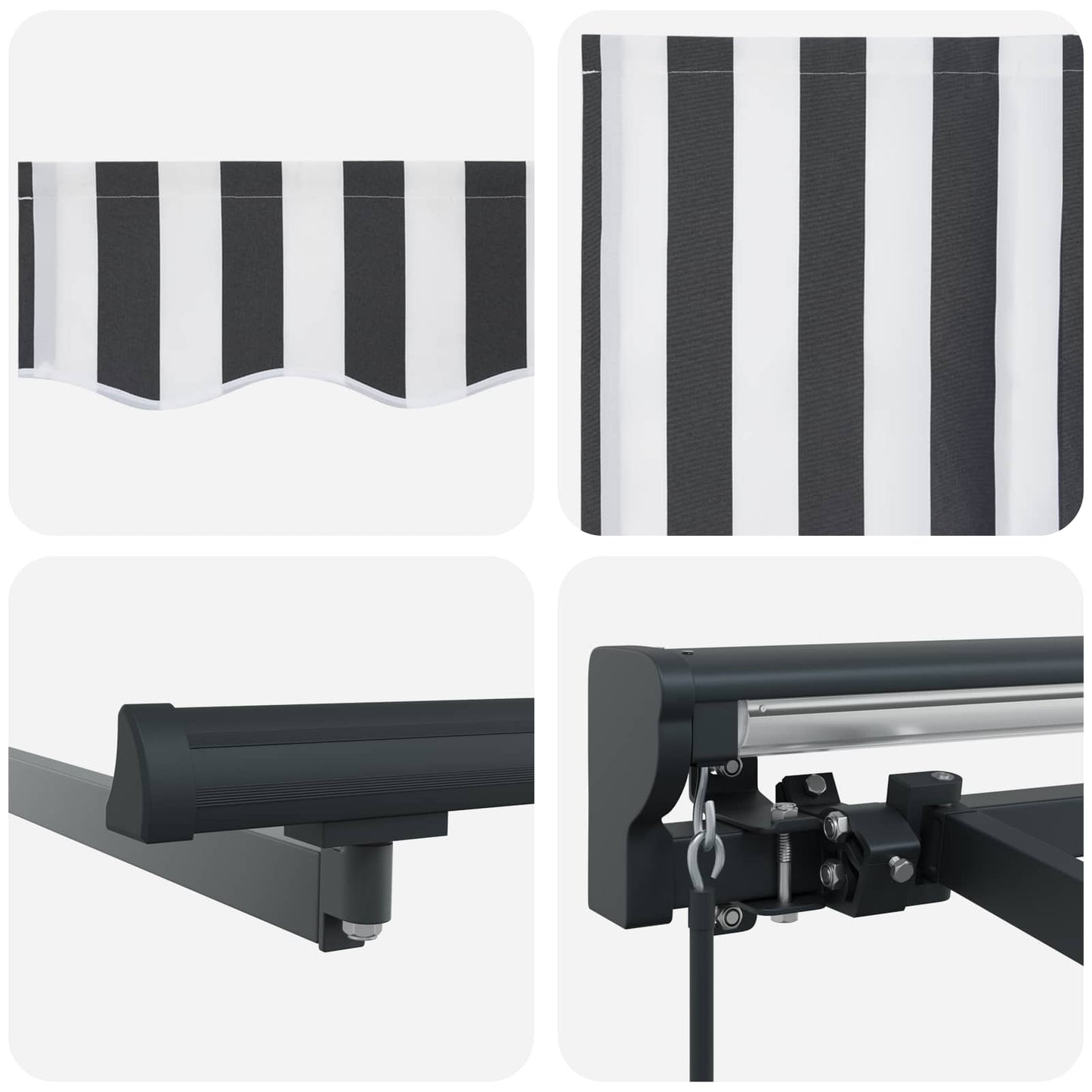 Behúzható napellenző Antracit és Fehér 400 × 300 cm