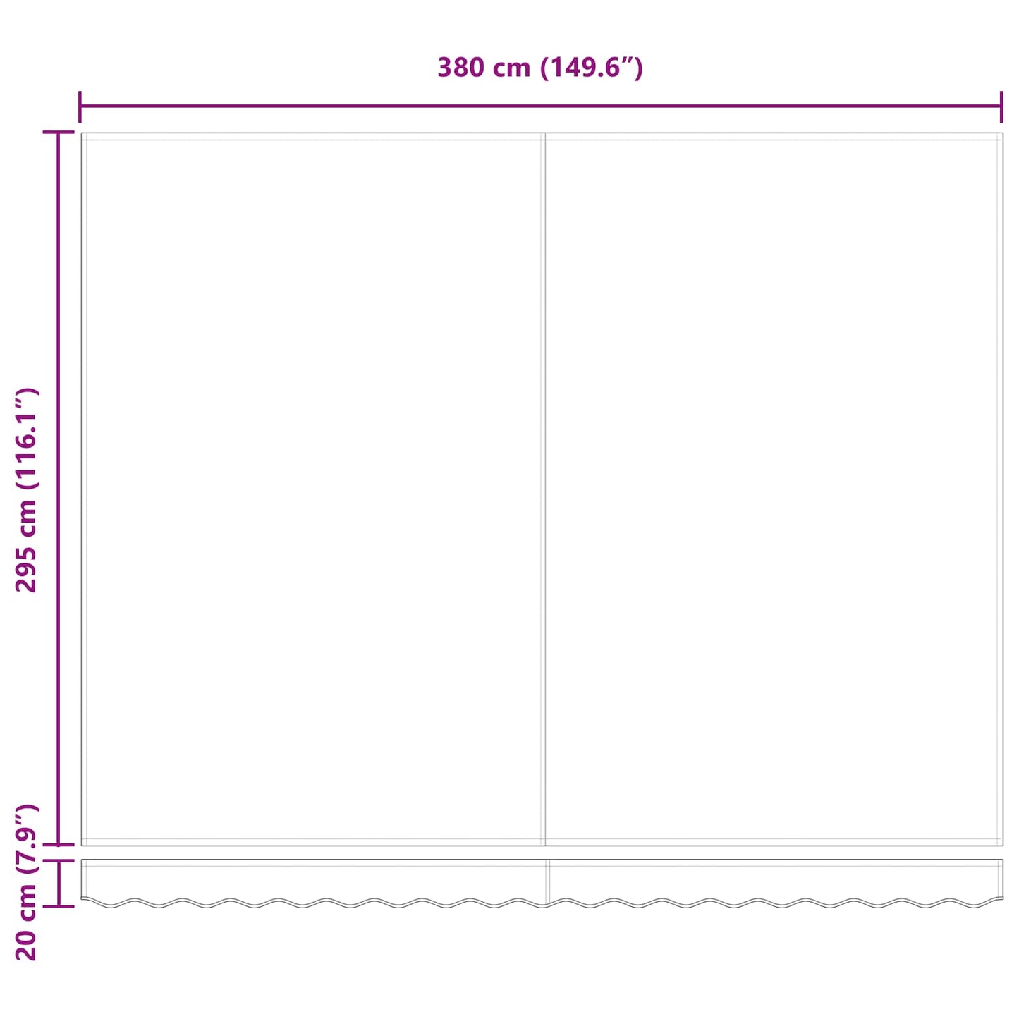 Behúzható napellenző Antracit és Fehér 400 × 300 cm