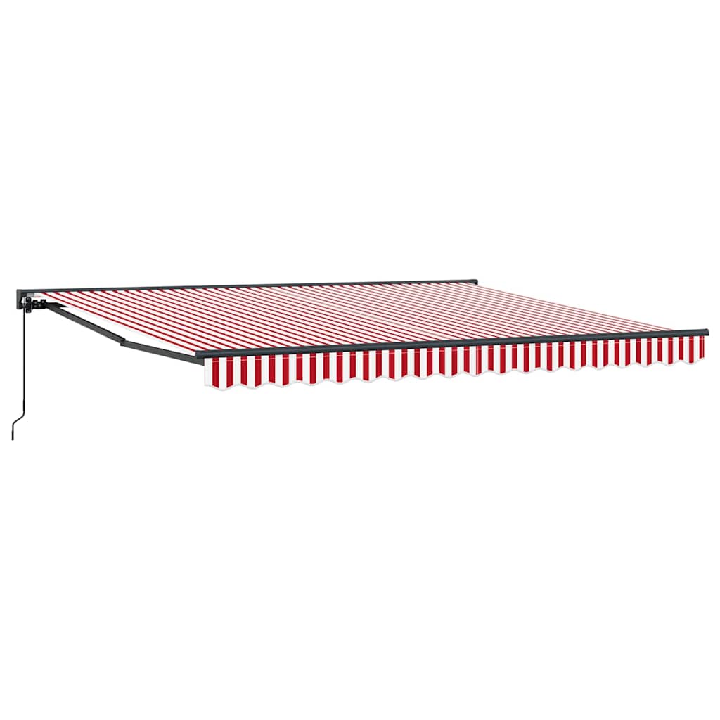 Behúzható napellenző Piros és fehér csíkos 400x300 cm szövet