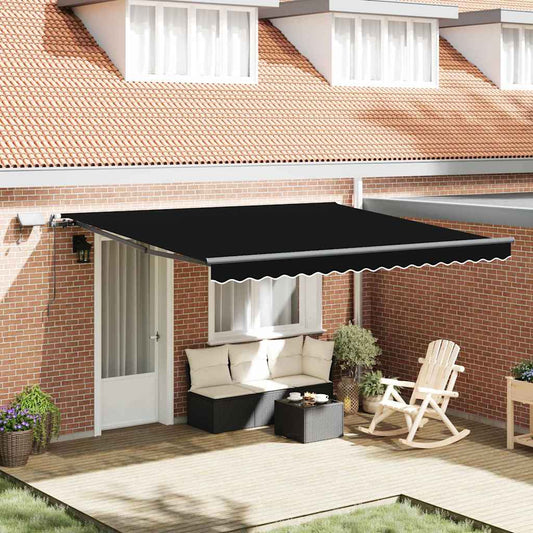Behúzható napellenző Fekete 400 ×300 cm szövet