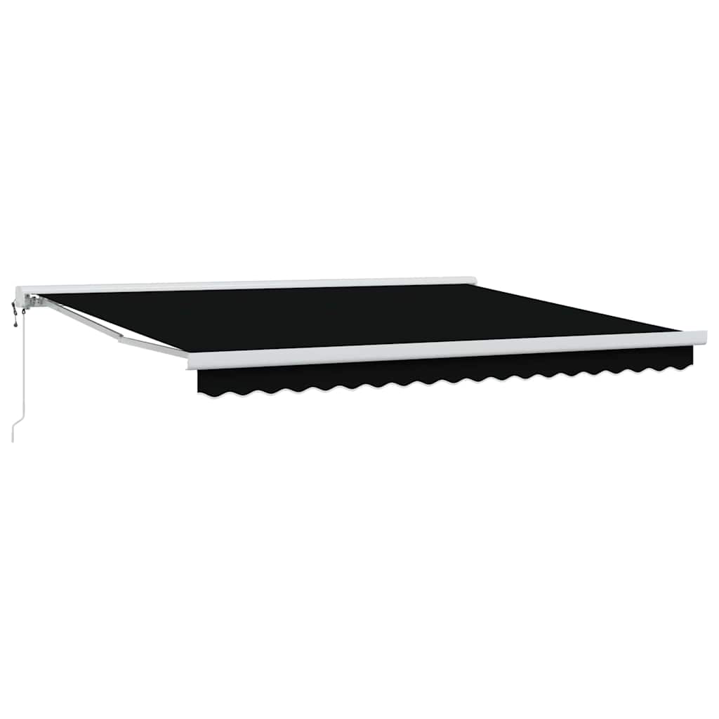 Behúzható napellenző Fekete 400 ×300 cm Szövet és Fém