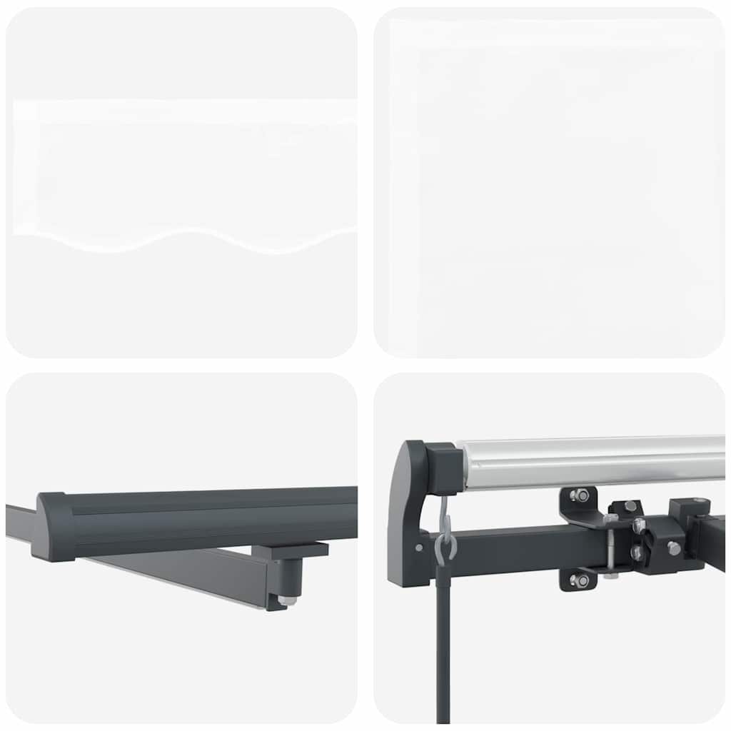 Behúzható napellenző LED -es lámpákkal Fehér 400 ×300 cm szövet