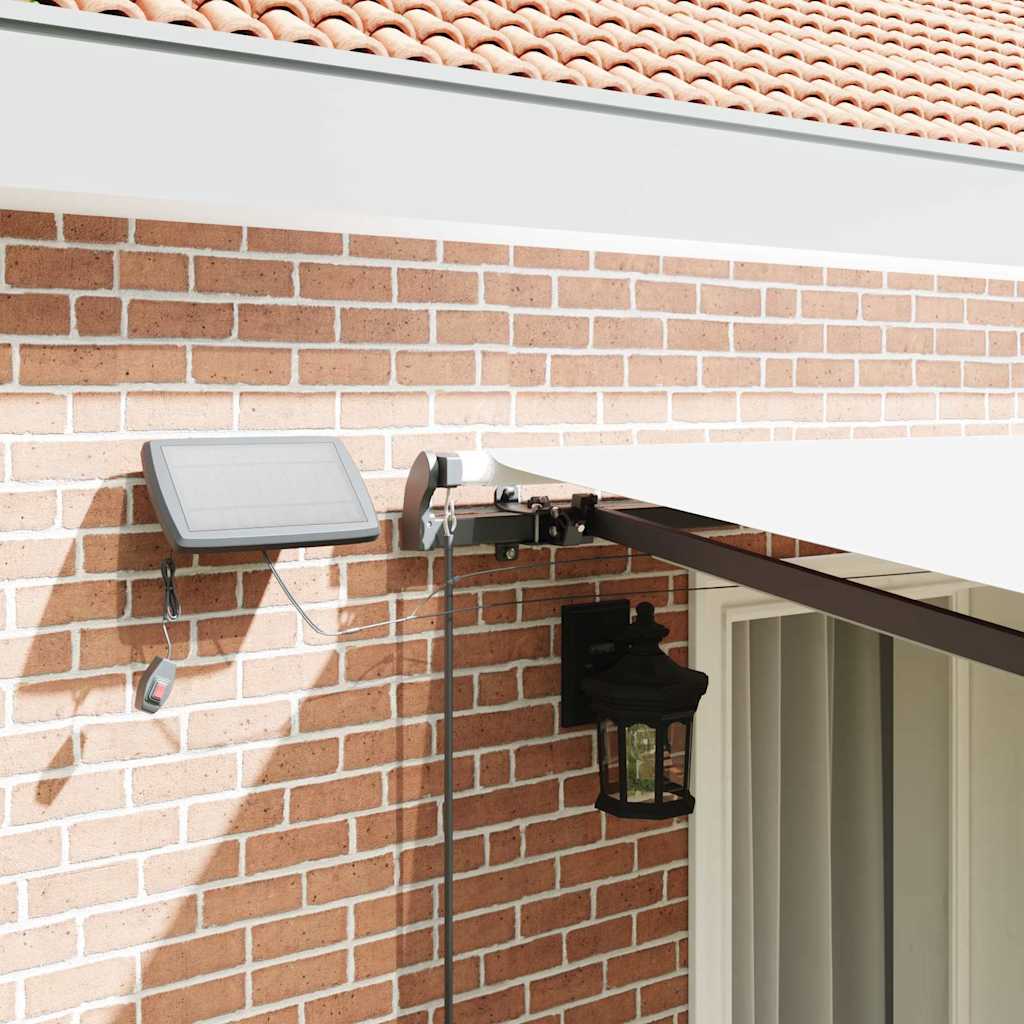 Behúzható napellenző LED -es lámpákkal Fehér 400 ×300 cm szövet