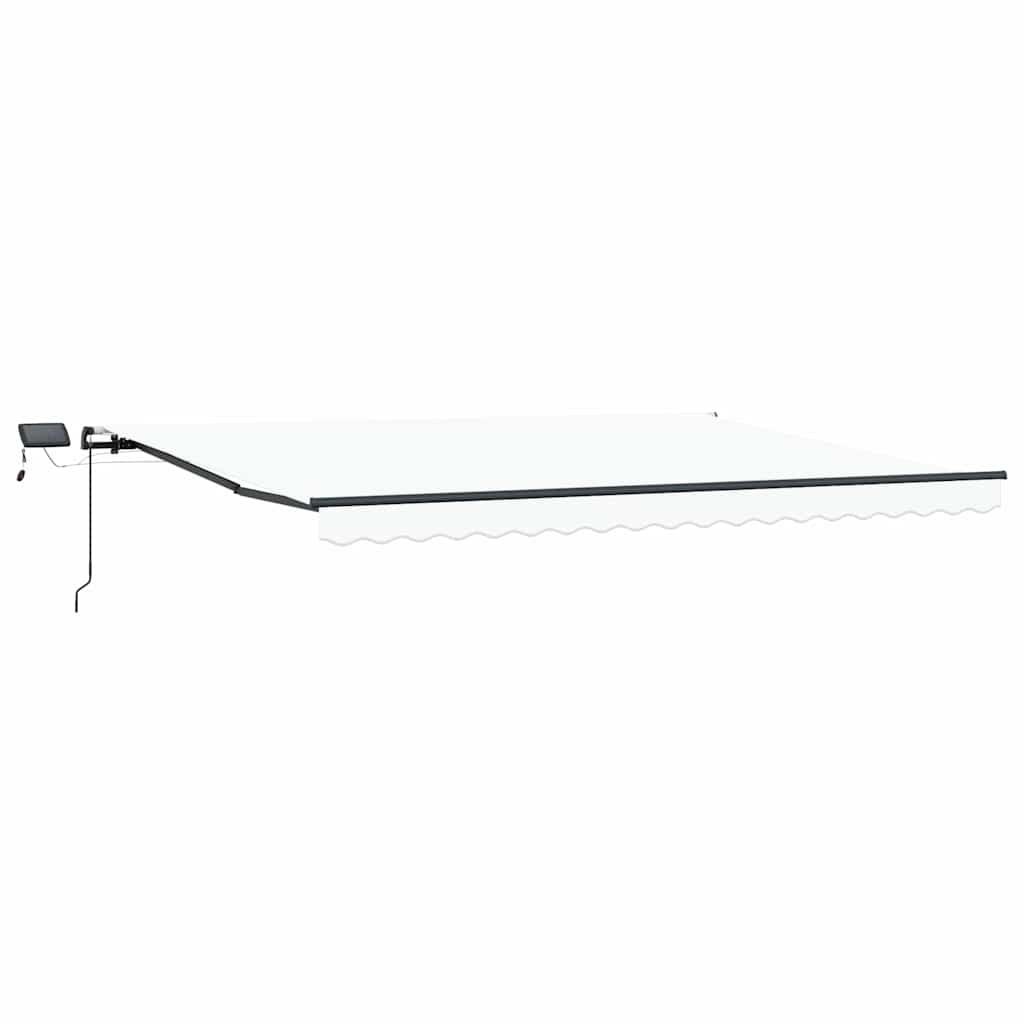 Behúzható napellenző LED -es lámpákkal Fehér 400 ×300 cm szövet
