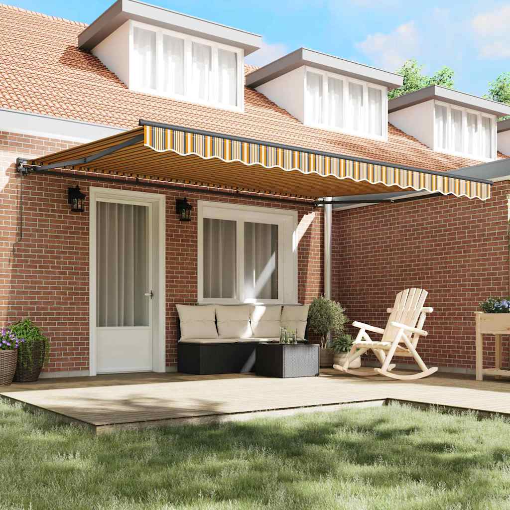 Behúzható napellenző Sárga és Szürke 450 × 300 cm