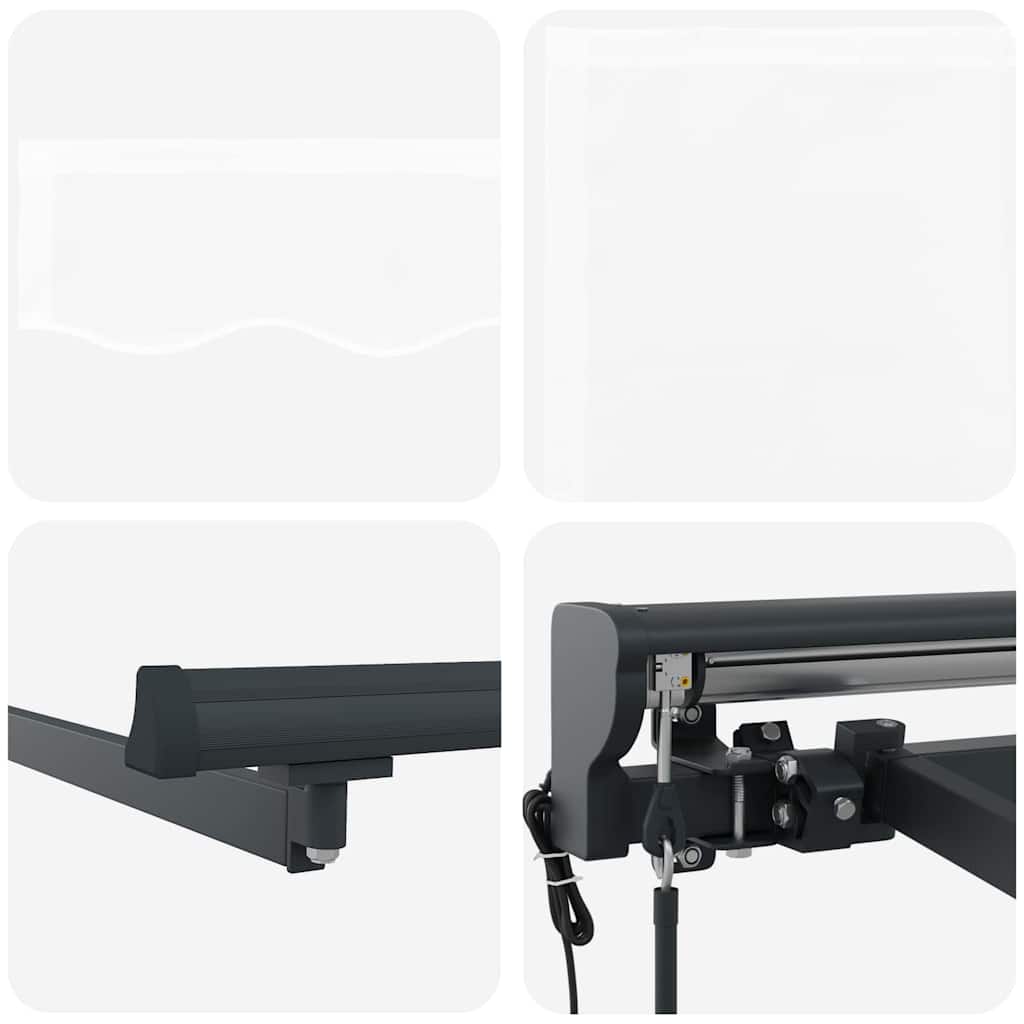 Behúzható napellenző Fehér 450 × 300 cm Poliészter és fém