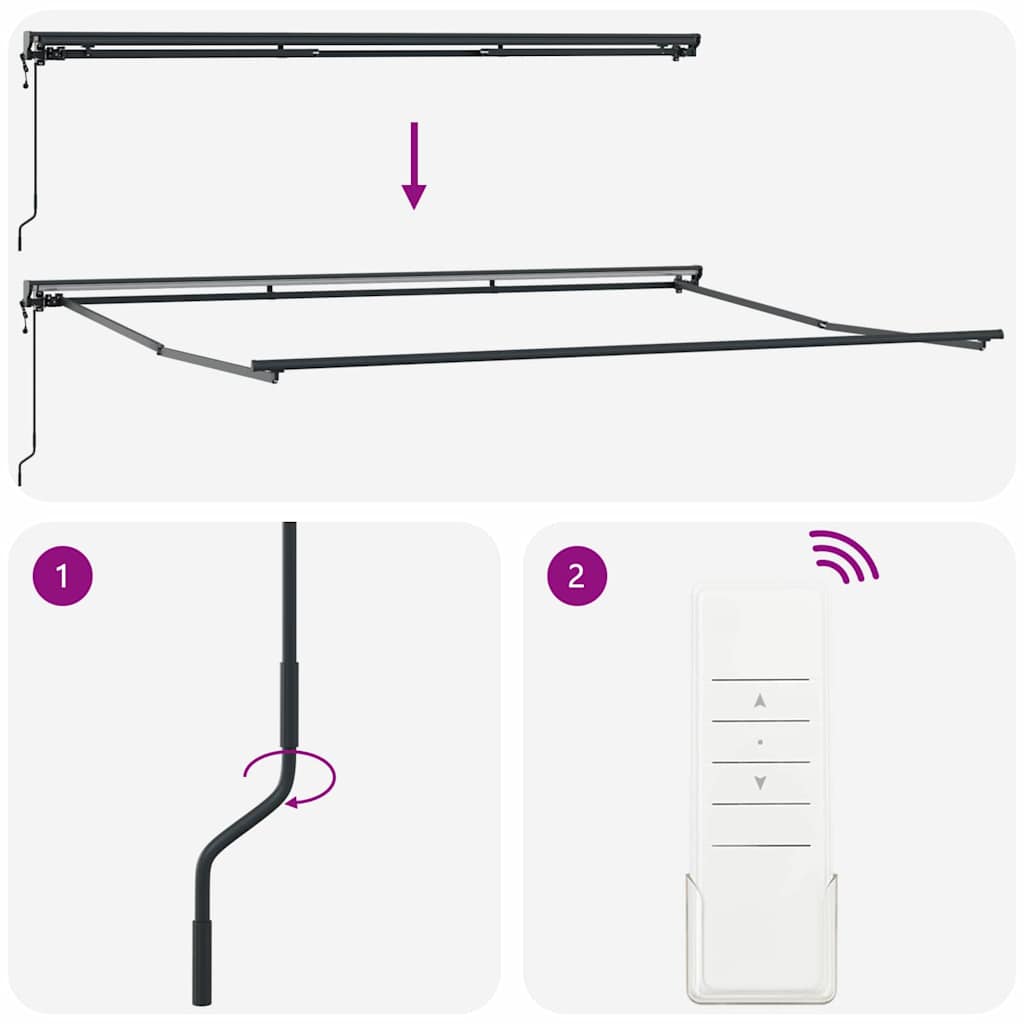 Behúzható napellenző Fehér 450 × 300 cm Poliészter és fém