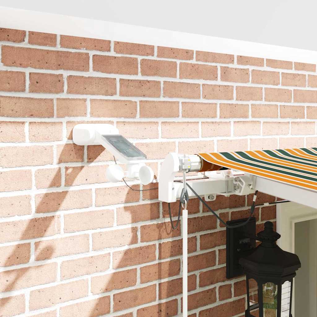 Behúzható napellenző Zöld és Sárga 600 × 300 cm Szövet és Fém