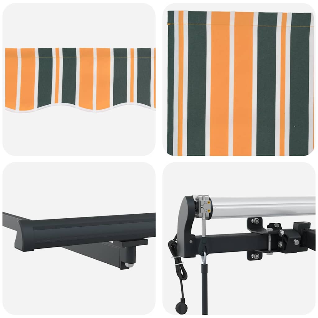 Behúzható napellenző Zöld és sárga 600 × 300 cm