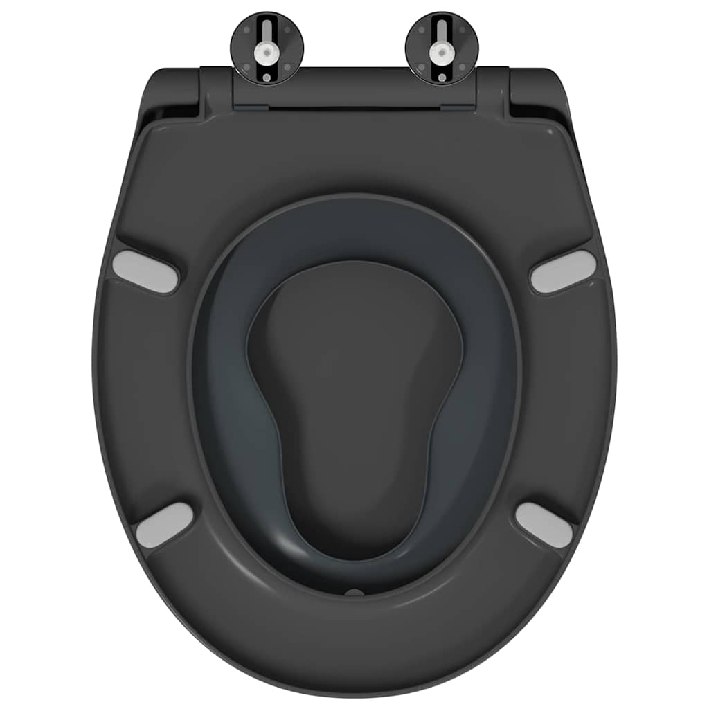Gyorsan Levehető WC Ülőke Antracit 44.5 x 37.3 x 4.3 cm